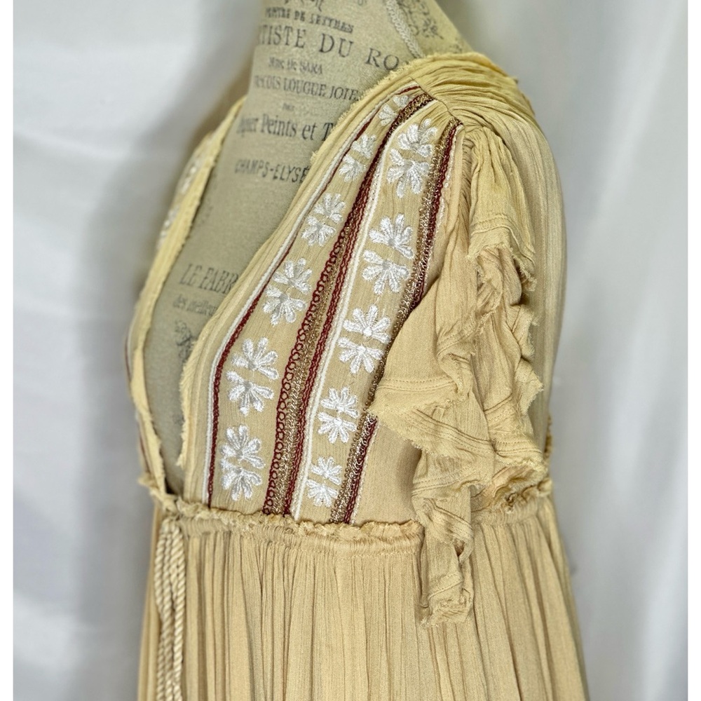 Free People Will Wait For You Midi in Garbanzo Bean Combo Dress XS (Oversize) - Picture 8 of 11